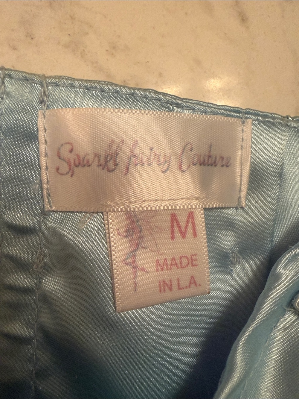 Satin Floral Appliqué Bustier Top in Light Blue Sparkl Fairy Couture - Picture 9 of 9